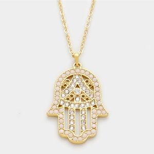 ✨Classic Pale Pink Hamsa Necklace